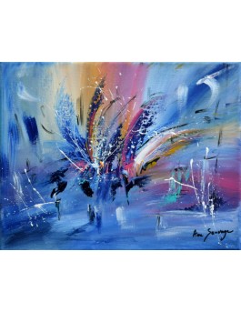 peinture abstraite multicolore au couteau