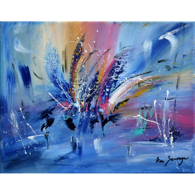 peinture abstraite multicolore au couteau