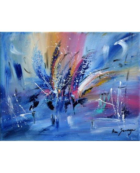 peinture abstraite multicolore au couteau
