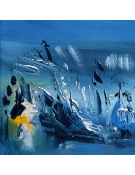 tableau abstrait bleu
