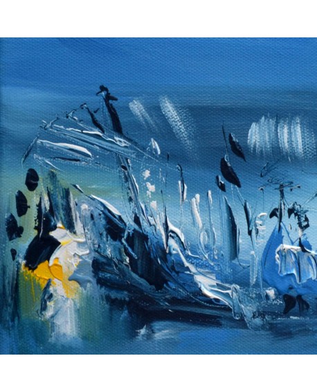 tableau abstrait bleu