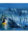 tableau abstrait bleu