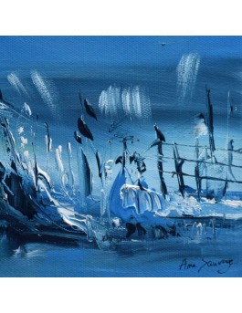 tableau abstrait bleu