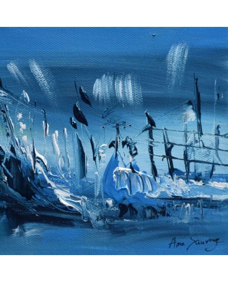 tableau abstrait bleu