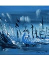 tableau abstrait bleu