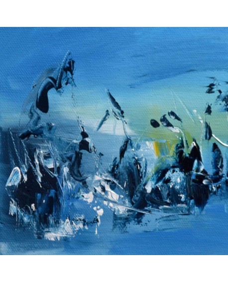 tableau abstrait bleu