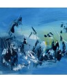 tableau abstrait bleu