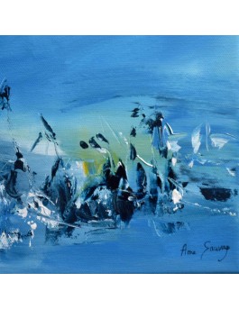 tableau abstrait bleu