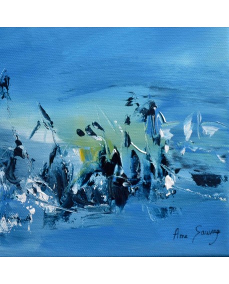 tableau abstrait bleu