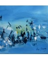 tableau abstrait bleu