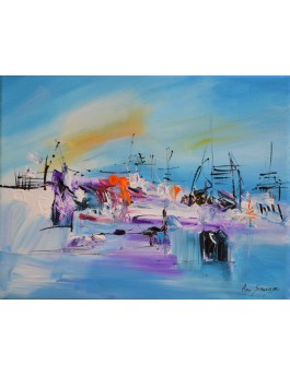 tableau abstrait bleu moderne