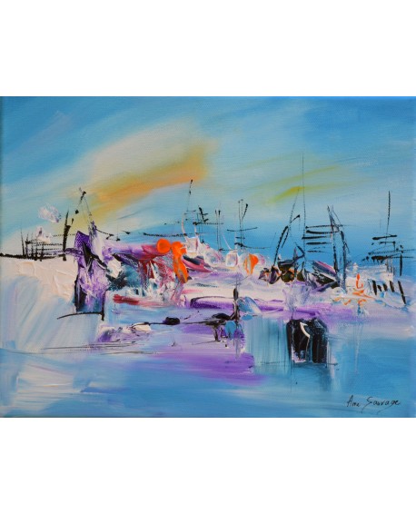 tableau abstrait bleu moderne