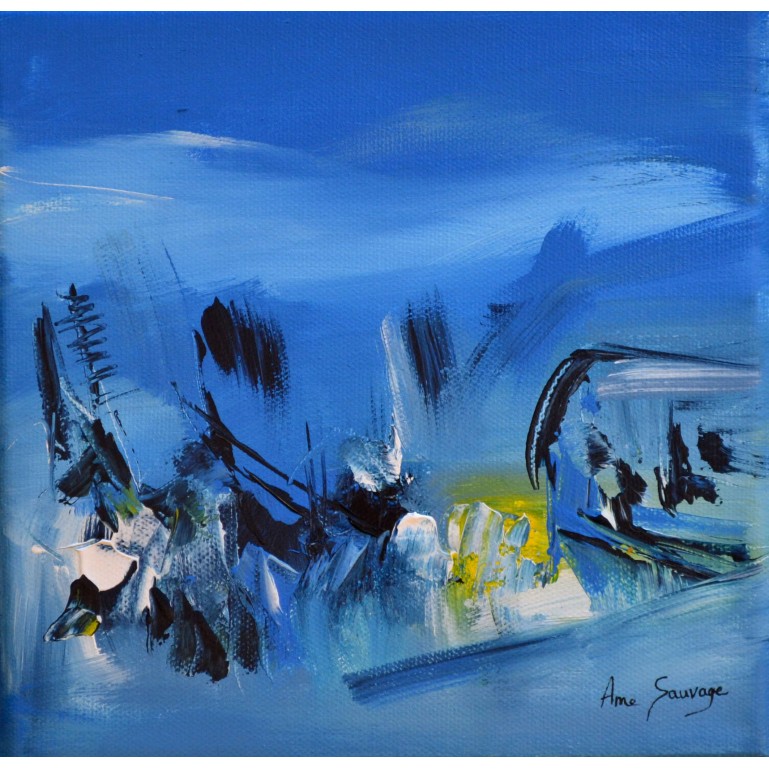 tableau abstrait bleu