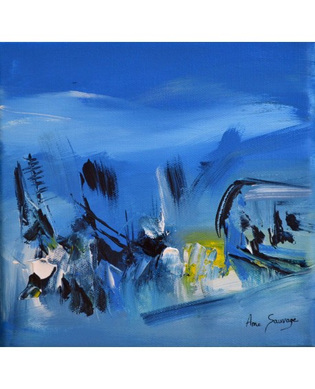 tableau abstrait bleu