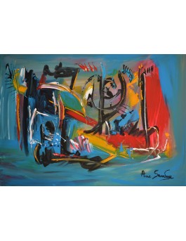 peinture abstraite bleu