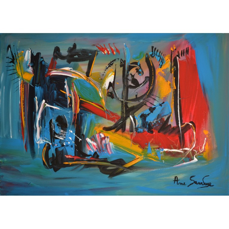 peinture abstraite bleu