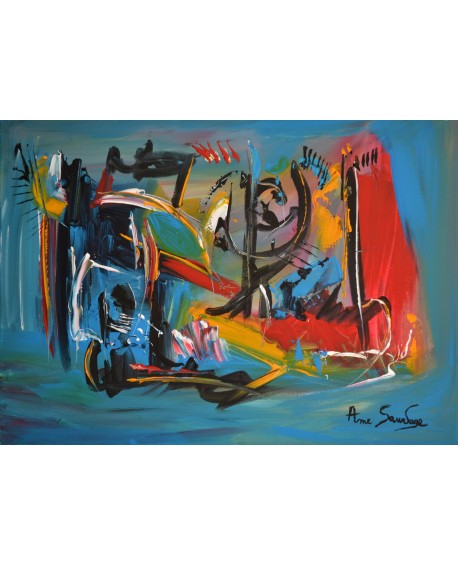 peinture abstraite bleu
