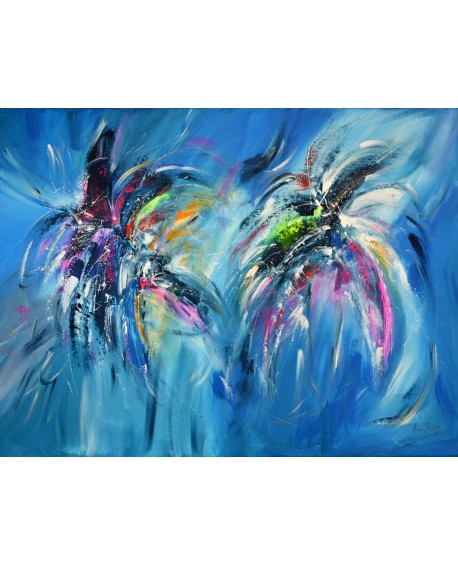 tableau abstrait bleu moderne