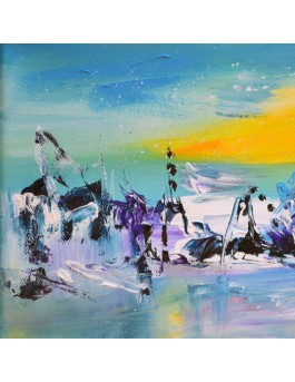 tableau abstrait bleu moderne