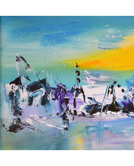 tableau abstrait bleu moderne
