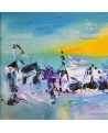 tableau abstrait bleu moderne