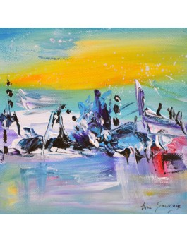 tableau abstrait bleu moderne