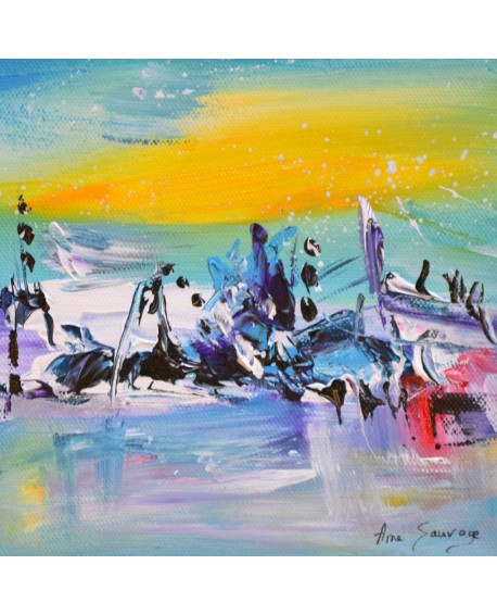 tableau abstrait bleu moderne