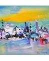 tableau abstrait bleu moderne