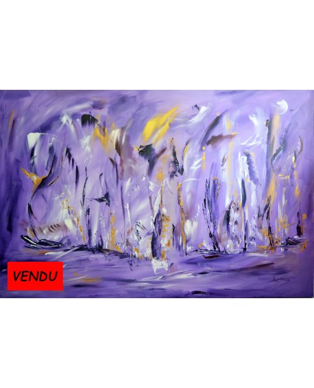 grand tableau abstrait violet