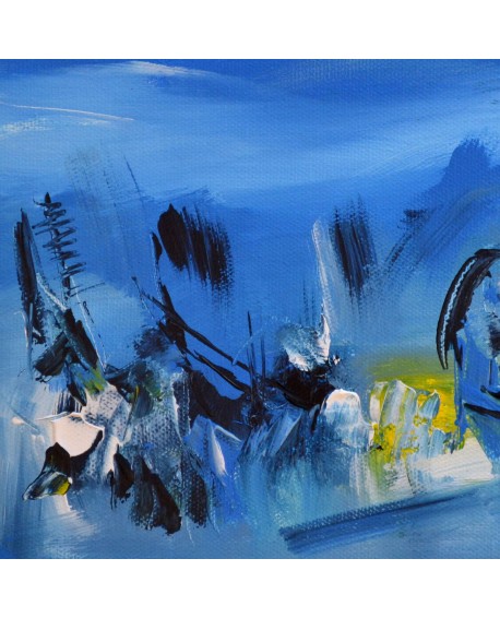 tableau abstrait bleu