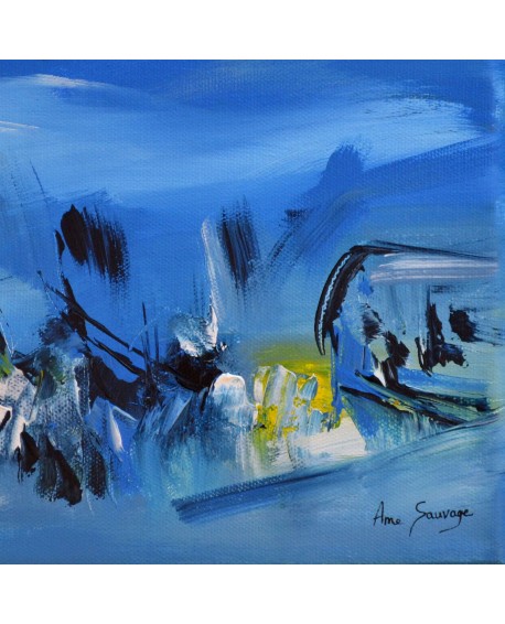 tableau abstrait bleu