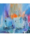 tableau abstrait contemporain bleu