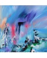 tableau abstrait contemporain bleu