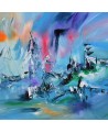 tableau abstrait contemporain bleu
