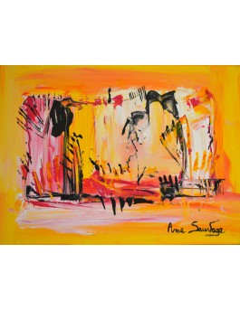 Tableau jaune de style abstrait