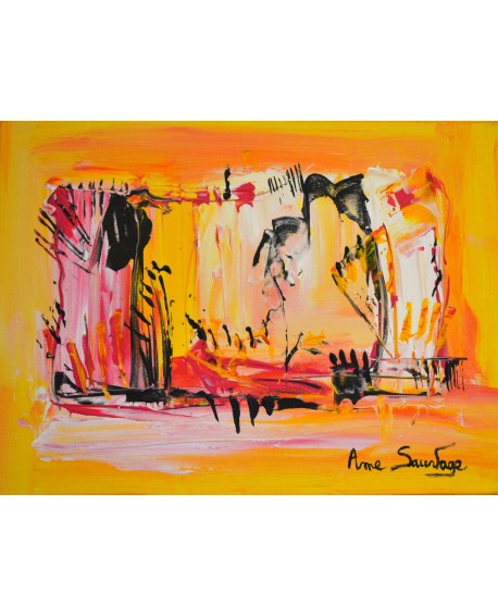 Tableau jaune de style abstrait