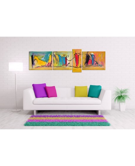 Quadriptyque multicolore