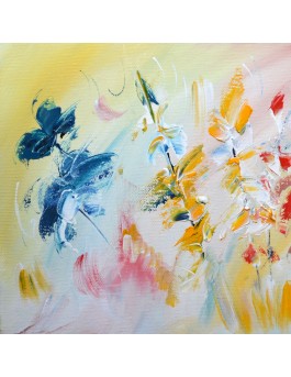 peinture abstraite fleurs au couteau