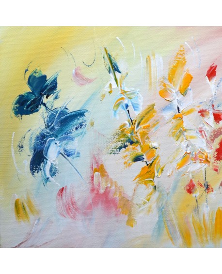 peinture abstraite fleurs au couteau