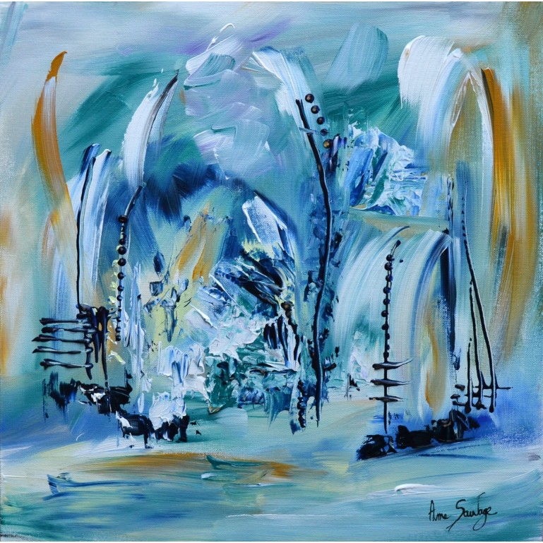 tableau abstrait bleu moderne
