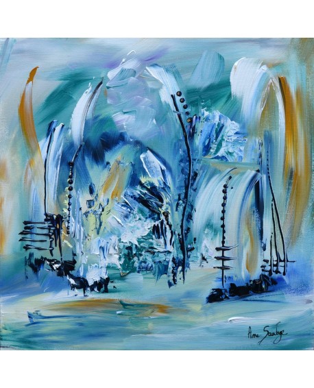 tableau abstrait bleu moderne