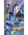 tableau abstrait vertical au couteau 