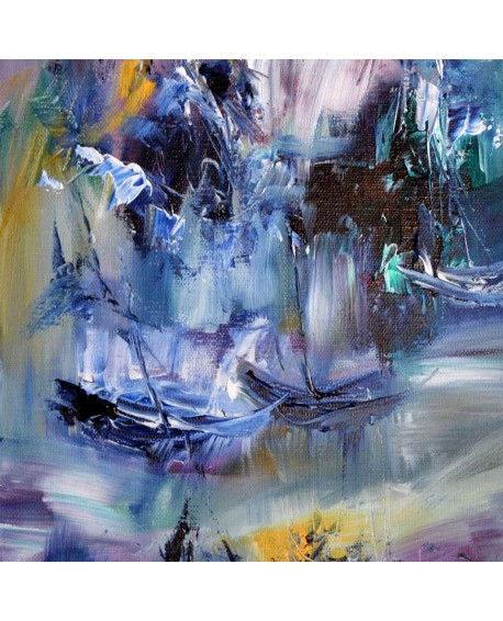 tableau abstrait vertical au couteau 