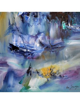 tableau abstrait vertical au couteau 