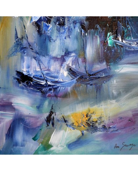 tableau abstrait vertical au couteau 