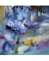 tableau abstrait vertical au couteau 