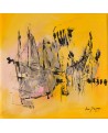 tableau abstrait jaune