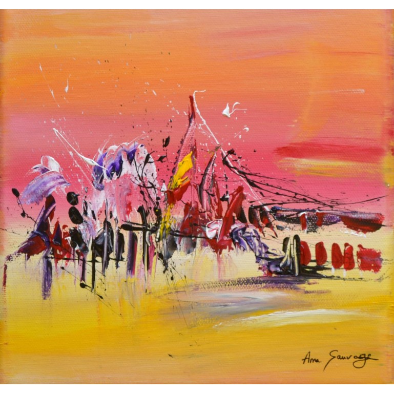tableau jaune rouge violet