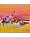 tableau jaune rouge violet