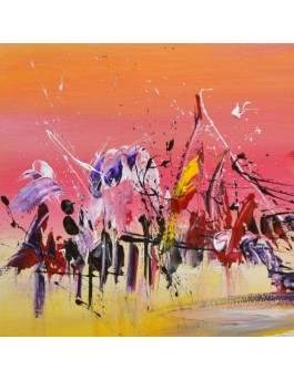 tableau jaune rouge violet